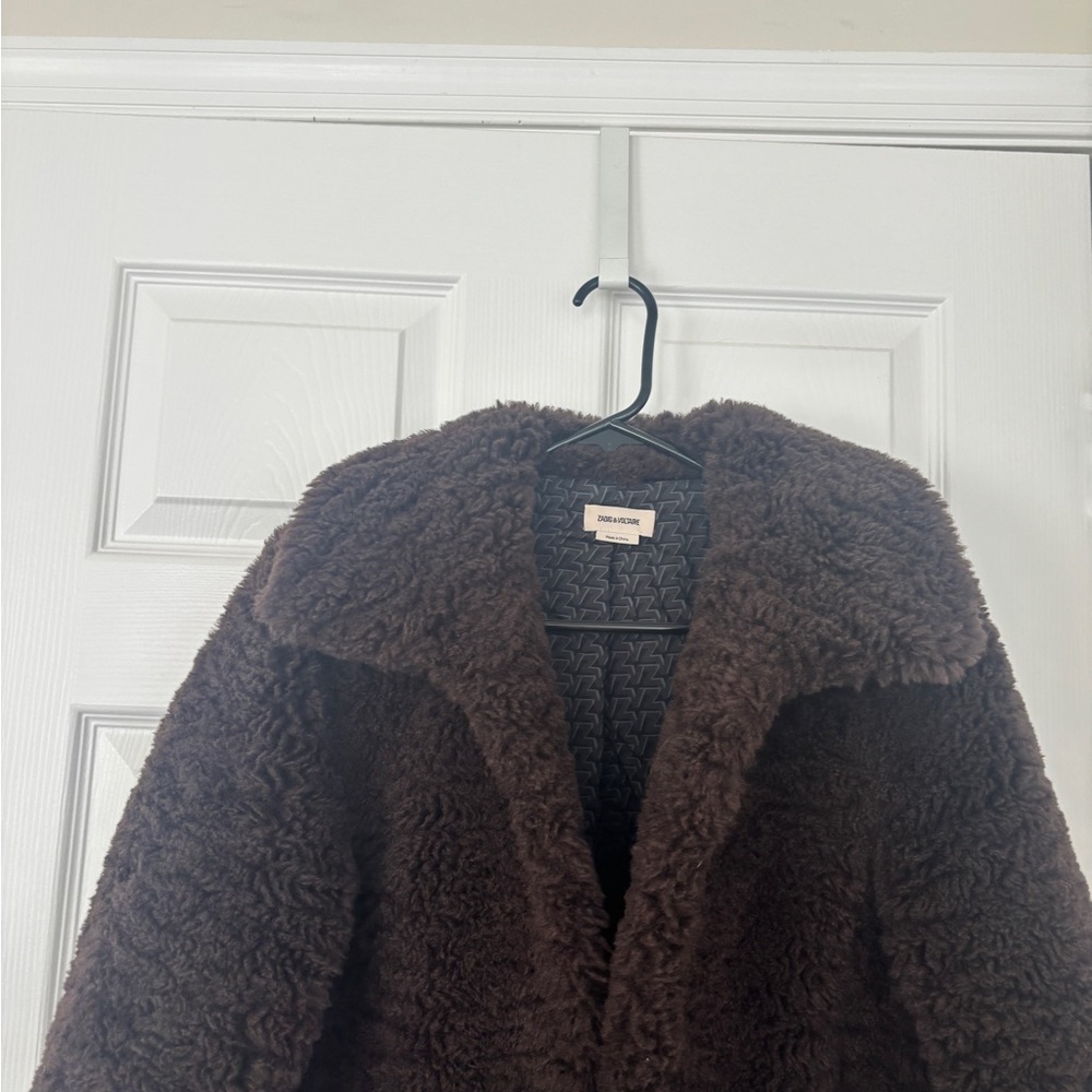 Zadig & Voltaire Dark Brown Teddy Jacket - Picture 8 of 16